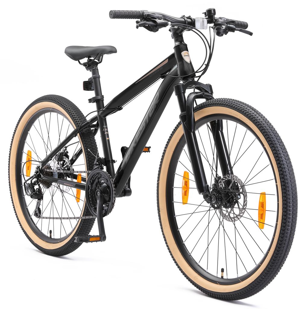 BIKESTAR Mountainbike 26 Zoll | 15 Zoll Rahmen, 21 Gang Shimano Schaltung, Scheibenbremse | Schwarz