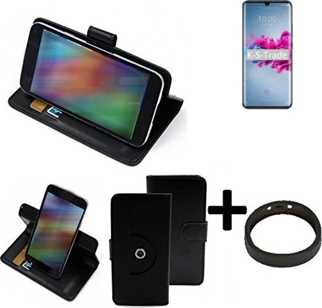 K-S-Trade Case Schutz Hülle kompatibel mit ZTE Axon 11 5G + Bumper Handy Hülle Flipcase Smartphone Cover Handy Schutz Tasche Walletcase schwarz