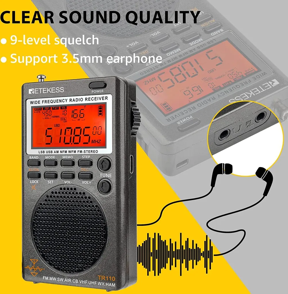 Radio Portable Retekess TR110 : Solution Réception Difficile et Aviation
