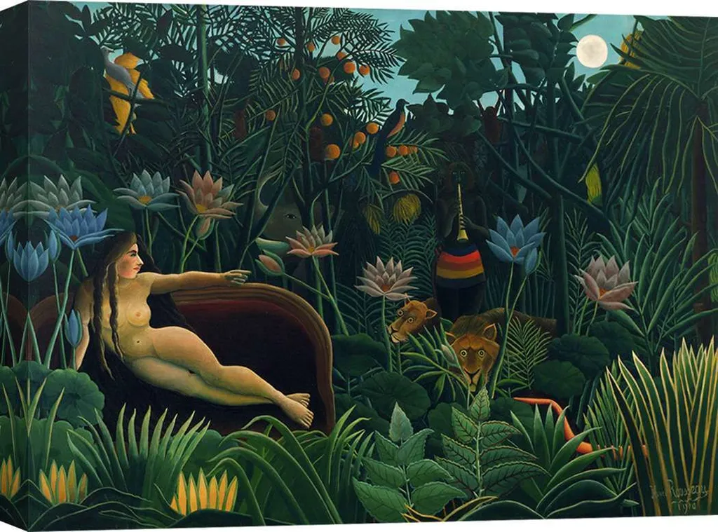 Déco Murale XXL Henri Rousseau Le Rêve - Toile 120x90 pour Grand Mur