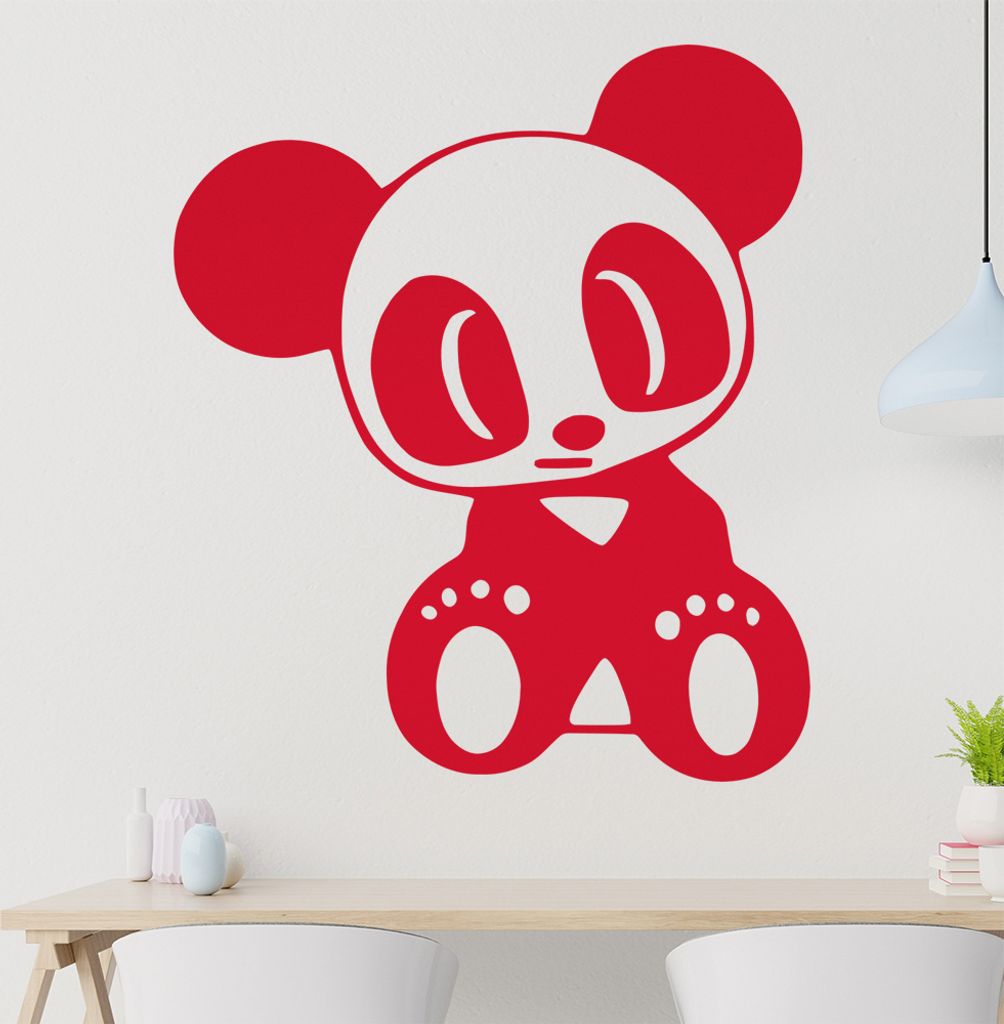 Teddy sitzend Wandtattoo in 6 Größen - Wandaufkleber Wall Sticker - Dekoration, Küche, Wohnzimmer, Schlafzimmer, Badezimmer