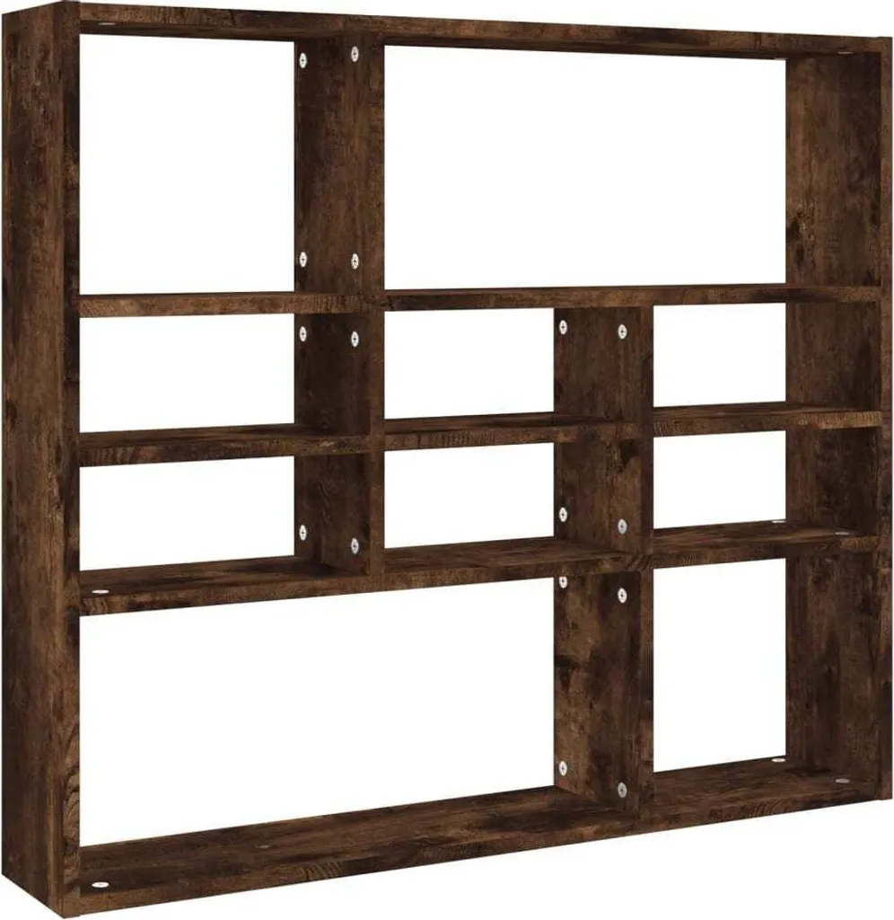 vidaXL Scaffale a muro in rovere fumé 90x16x78 cm Materiale a base di legno