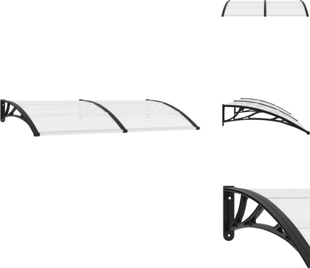 vidaXL Türvordach Schwarz 200×100 cm PC - Markisen