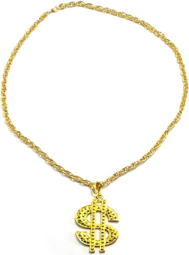 Oblique Unique Goldene Dollar Zeichen Hals Kette Rapper Produktbild 