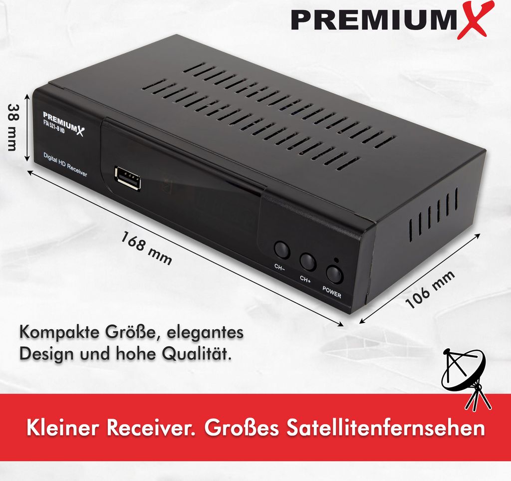 Récepteur Satellite TechniSat HD-S 261 - HD, USB, Pour Astra 19.2°, Compact