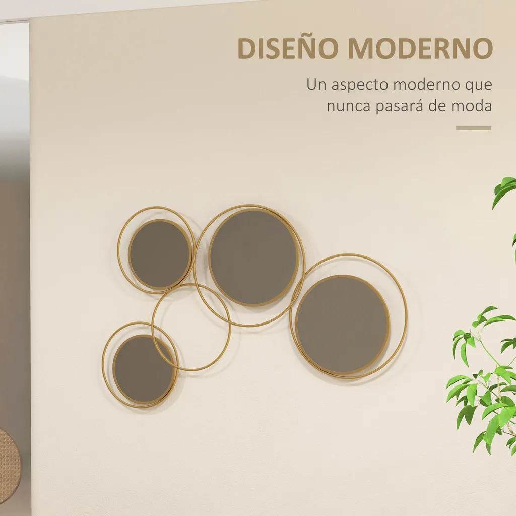 Miroir rond doré moderne 110x68 - Sublimer un mur vide avec design - 4