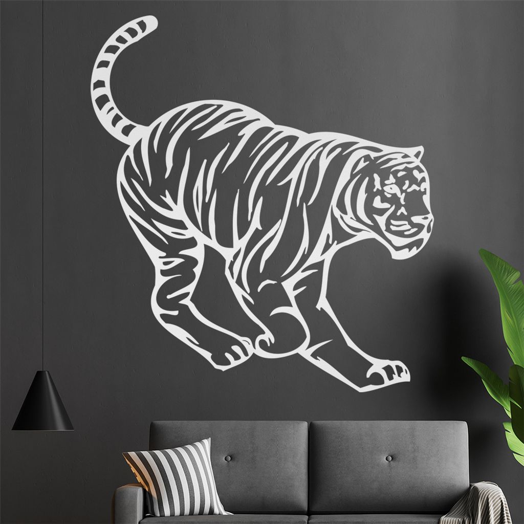 Tiger Wandtattoo in 6 Größen - Wandaufkleber Wall Sticker - Dekoration, Küche, Wohnzimmer, Schlafzimmer, Badezimmer