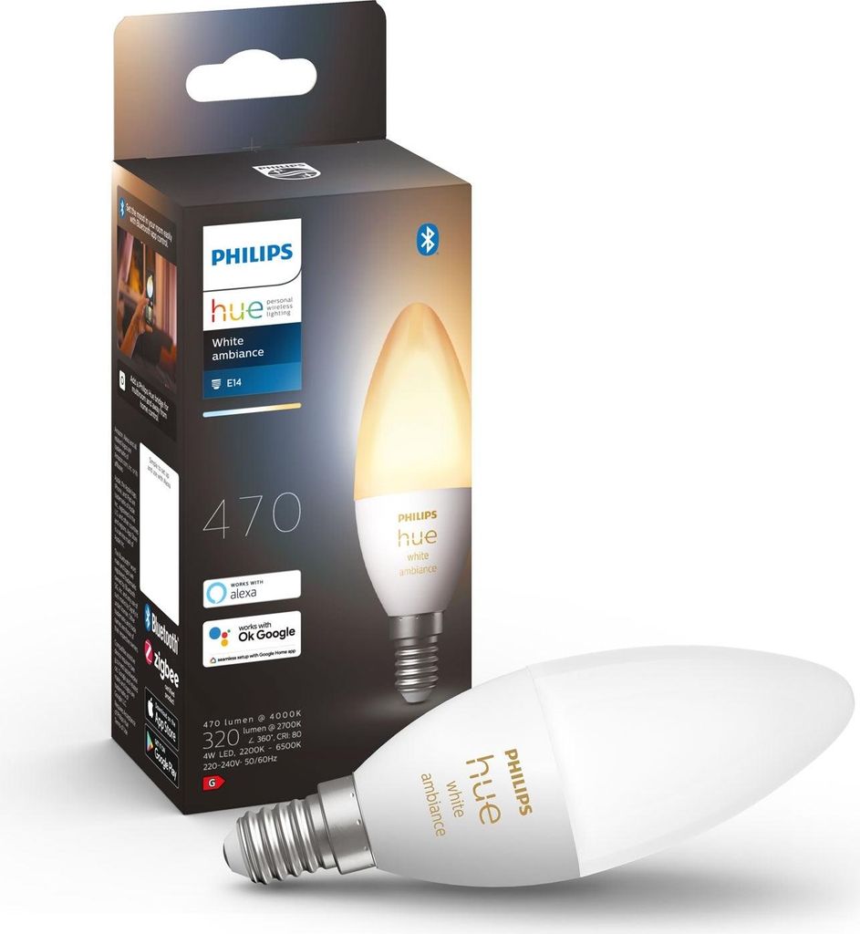 Philips Hue LED Leuchtmittel White Ambiance E14 5,2W Produktbild 