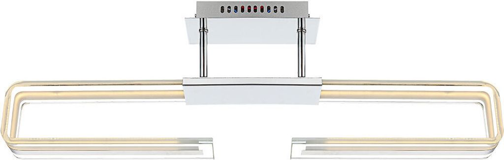 LED Deckenlampe, Chrom, Glas satiniert, L 71 cm