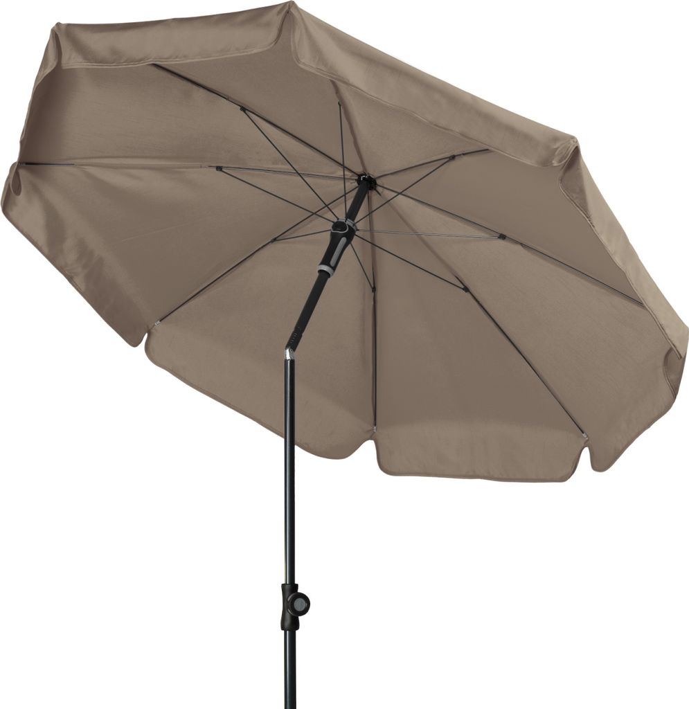 Doppler Sunline Manual ø 200 cm rund Sonnenschirm in 12 Farben Mittelmastschirm Balkonschirm 846 Greige