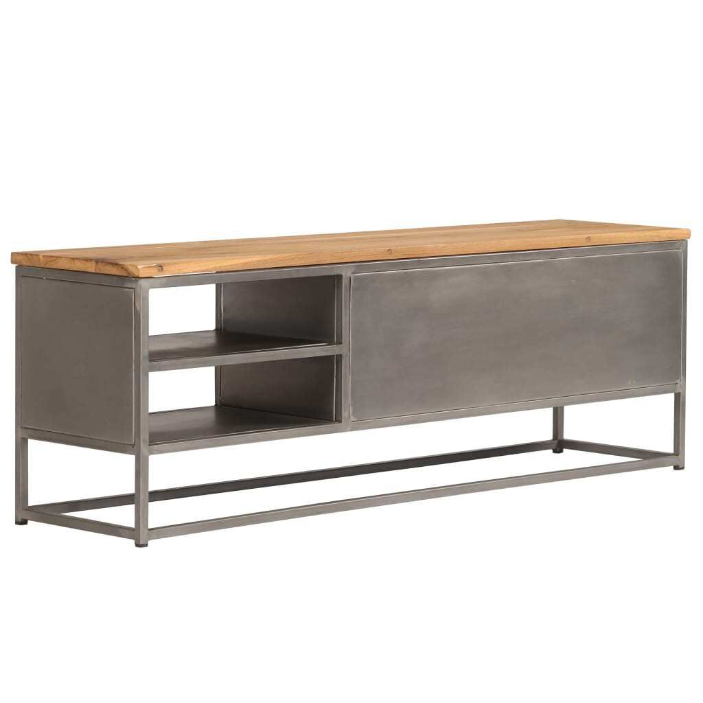 "im Sonderangebot"TV-Schrank Industriestil - CLORIS - Fernsehenschrank - Recyceltes Teakholz und Stahl 120x30x40 cm - DEMöbel8368806
