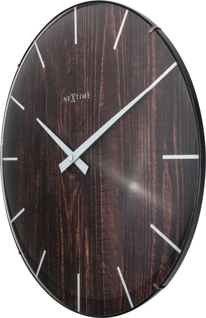 Horloge Murale Silencieuse en Bois Marron de 35cm Idéale pour le Bureau