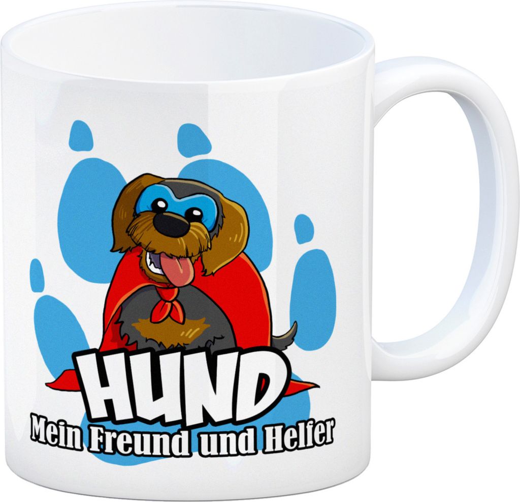 Kaffeebecher mit Superhelden - Dackel - Hund mein Freund und Helfer