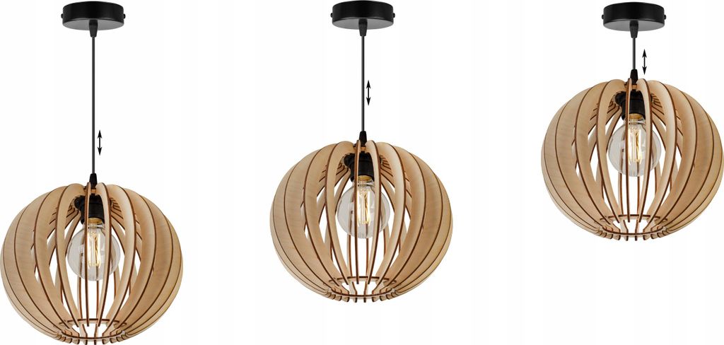 Suspension moderne en bois avec éclairage LED Image du produit 