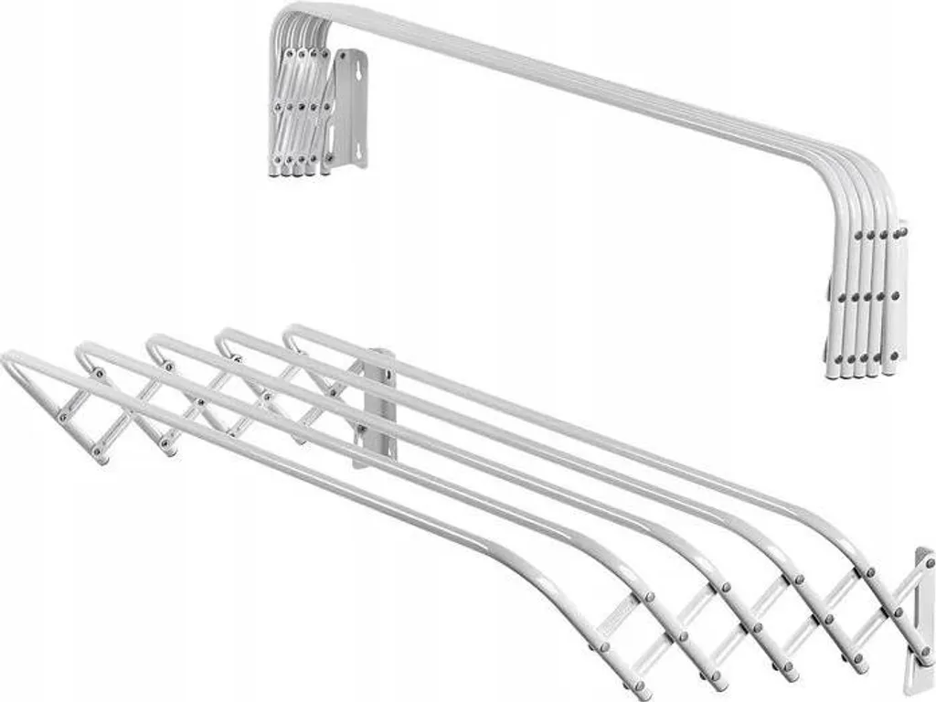 Séchoir à linge mural accordéon 80 cm extensible et pliable en métal