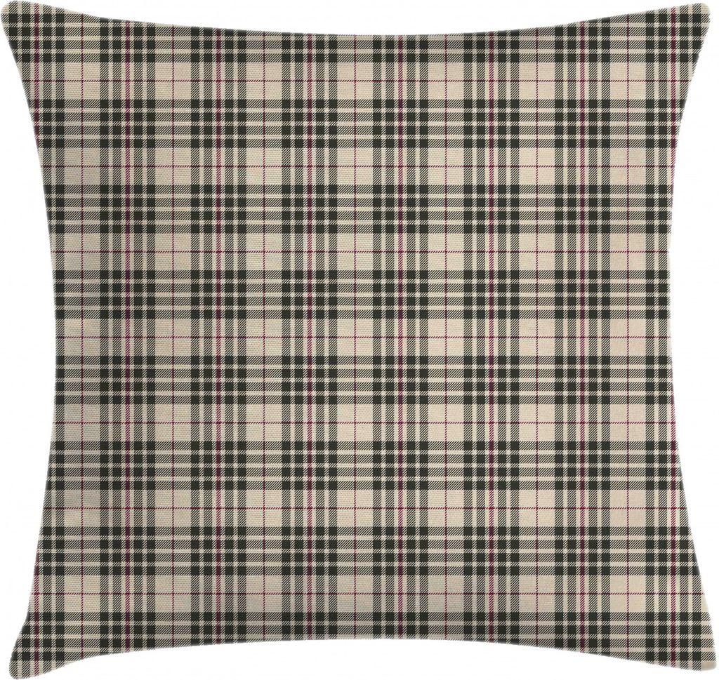 ABAKUHAUS Kariert Kissenbezug, Tartan britische Heraldik, Wasser und Schmutz resistent Waschbar Beidseitiger Druck mit Reißverschluß, 50 x 50 cm,...