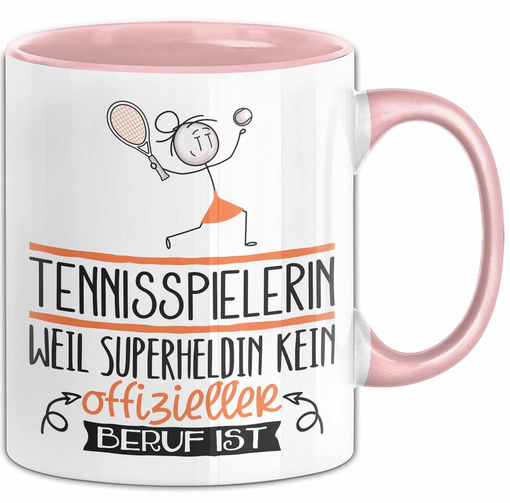 Tennisspielerin Geschenk Tasse Lustiger Spruch Tennisspielerin Weil Superheldin Kein Offizieller Beruf Ist Geschenkidee (Rosa)