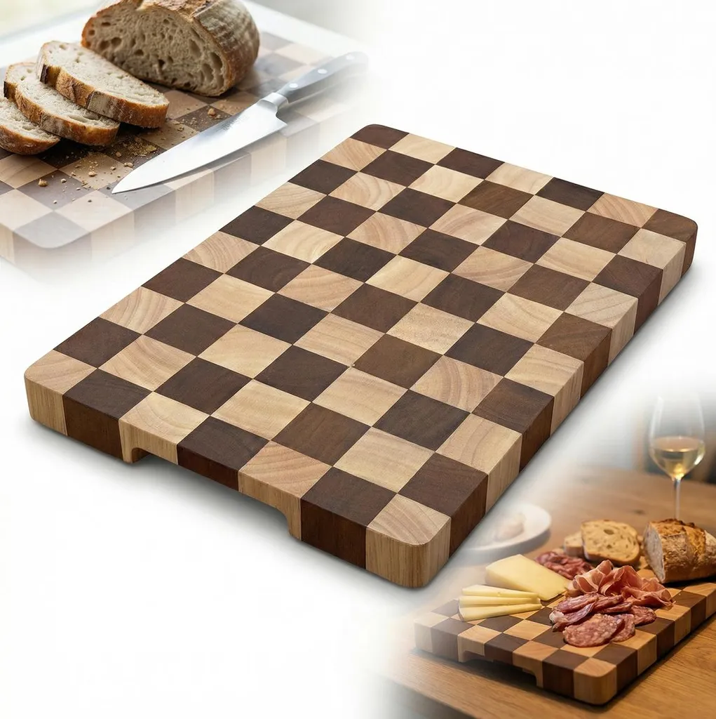 Tagliere Design Verticale Noce e Frassino 33x23 - Arredo Cucina Luxury