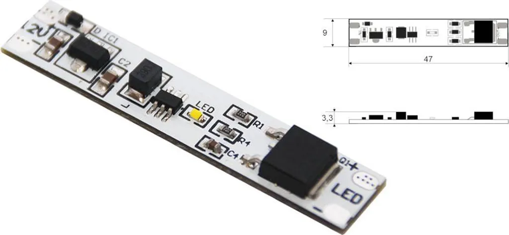 Interrupteur tactile HE-WDL-2 pour bande LED 12V 60W blanc neutre