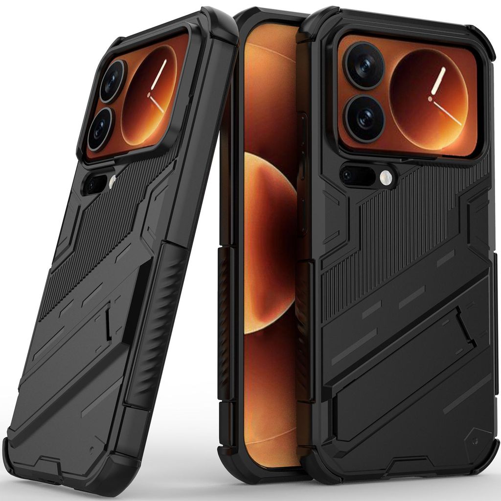 Armor Hülle für Xiaomi 17 Pro Hybrid PC TPU Bumper Stoßfestes Schutzhülle mit Standfunktion Schwarz