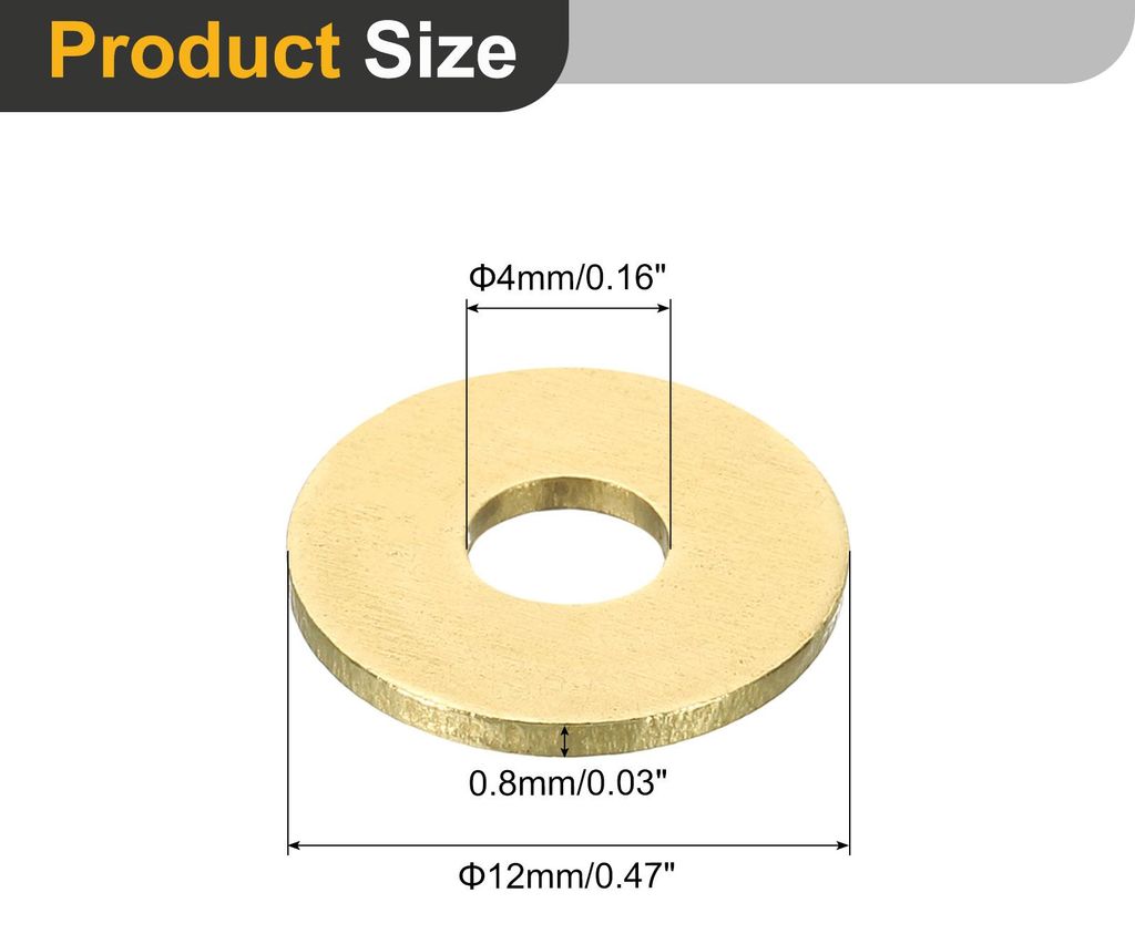 30 Stš¹ck Unterlegscheiben Set, M4 x 12mm x 0.8mm Messing Ring Beilagscheiben Sortiment, Flach Sicherungsscheiben Dichtungsring Metallscheiben f...