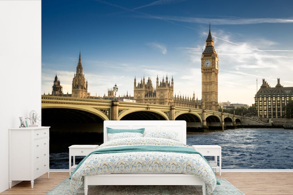 MuchoWow Fototapete für Wohnzimmer oder Schlafzimmer Wandtapete Vinyl Motivtapete Big Ben - London - England - 330x220 cm - Fototapeten