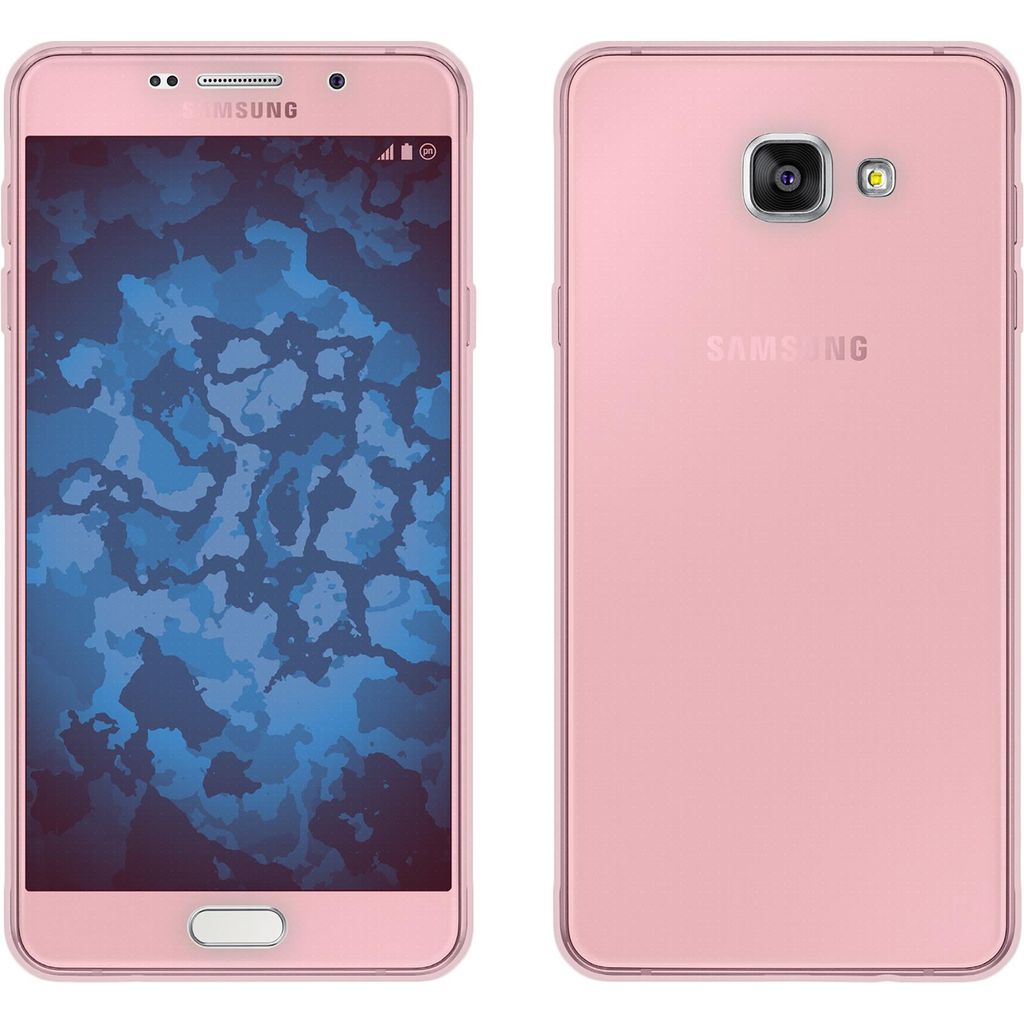 PhoneNatic Case kompatibel mit Samsung Galaxy A7 (2016) A710 - rosa Silikon Hülle 360° Fullbody Cover