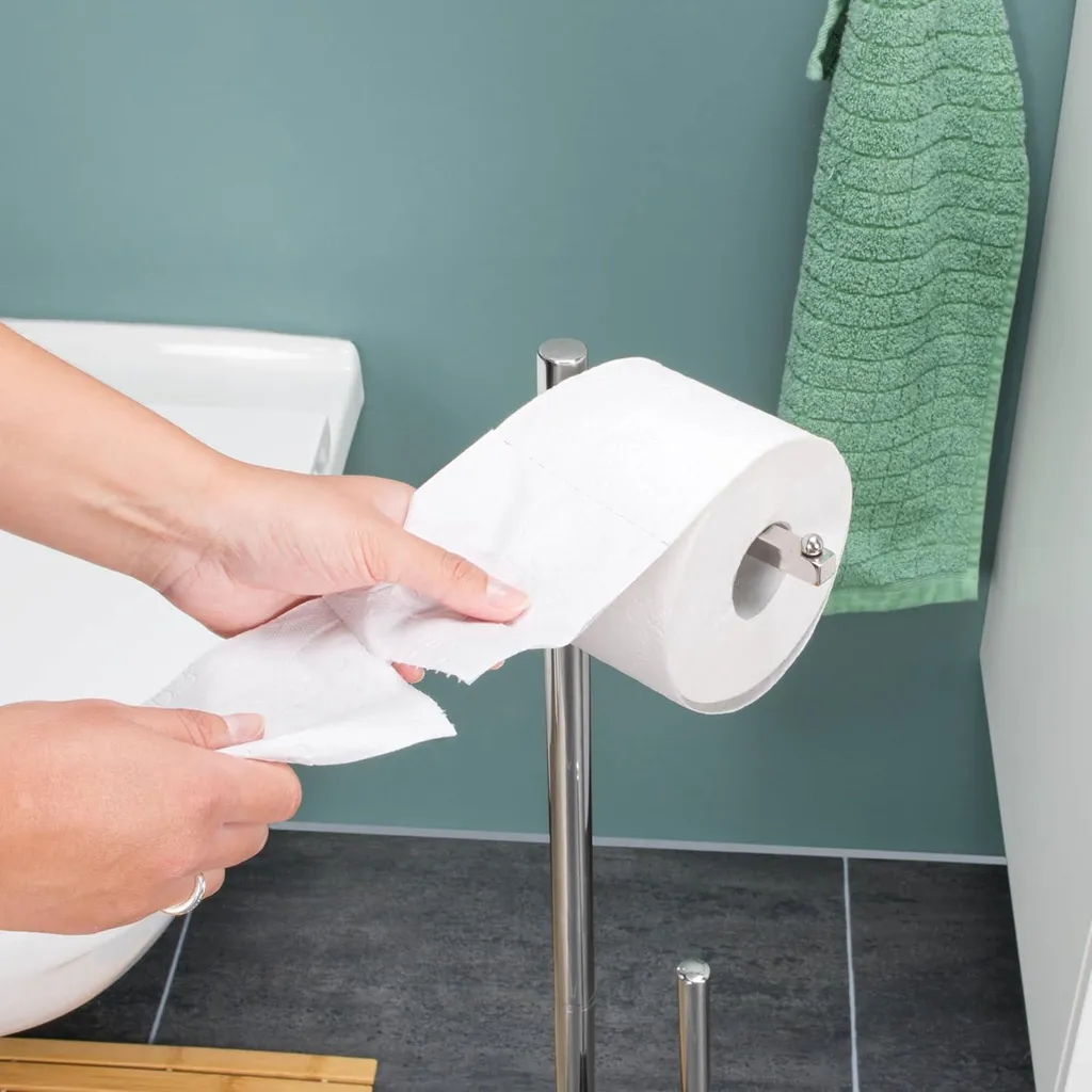 Ensemble brosse WC sur pied stable et dérouleur papier compact