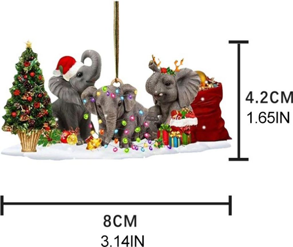 Weihnachten hölzerne Anhänger Faultier Elefant Schweinchen Hai Xmas Tree Anhänger Home Party Dekoration