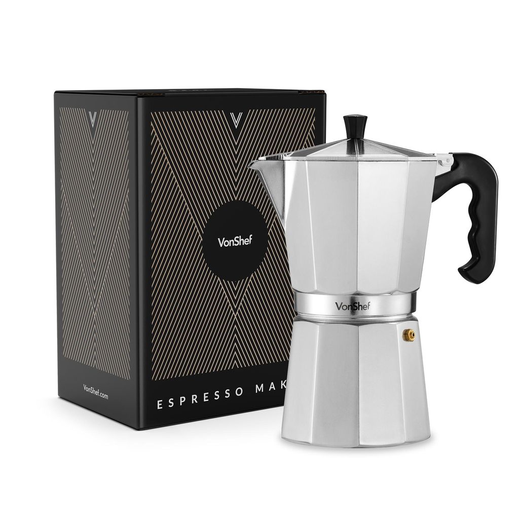 VonShef 12 Tassen Espressokocher für den Herd, 600 ml Mokka Produktbild 