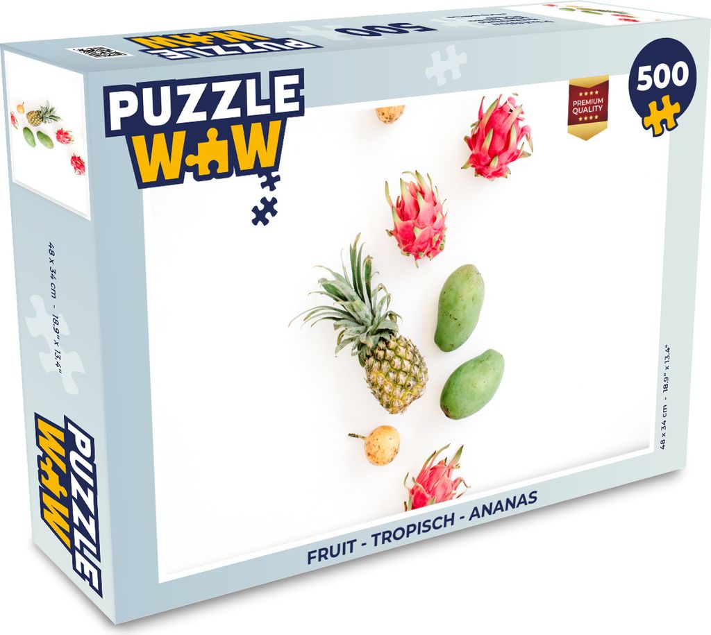 MuchoWow Puzzle 500 Teile Obst - Tropisch - Ananas - 500 Teile - Kinder - Selberbauen - Puzzlespiele