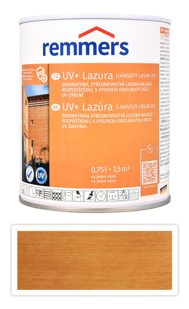 REMMERS UV+ Lazura - dekorativní lazura na dřevo 0.75 l Obrázek produktu 