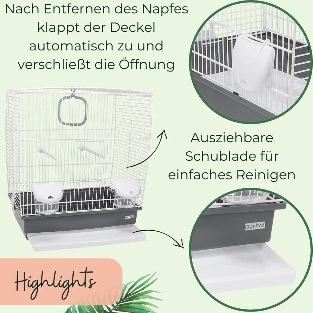 Vogelkäfig Käfig für Vögel Wellensittichkäfig Metall Produktbild 4