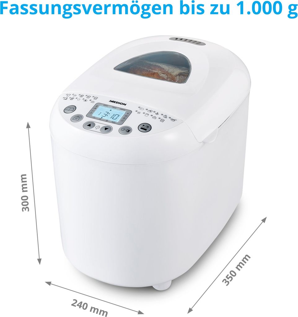 MEDION Brotbackautomat (Brotbackmaschine, 550 Watt, bis zu Produktbild 3