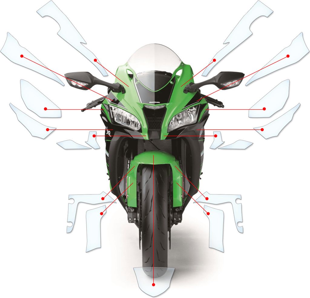 Lackschutzfolie Steinschlagschutz passend für Kawasaki ZX10R 2016-2018