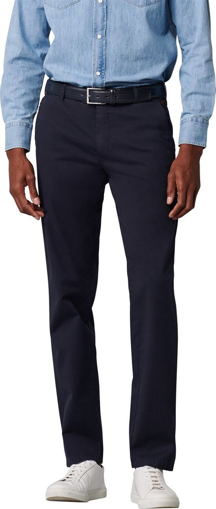 Meyer Baumwollhose Bonn dunkelblau einfarbig Baumwolle