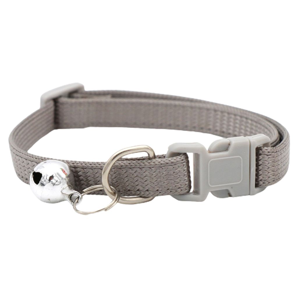 Haustierhalsband Sicherheitsverstellbares Schnallendesign Welpenhalsband Halskette Einfarbiges Katzenhalsband mit Glöckchen Haustierbedarf