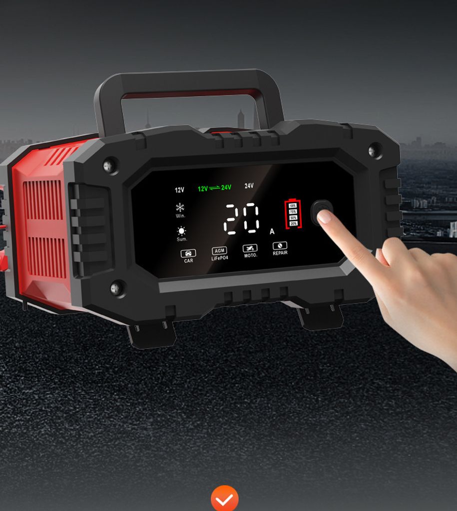20-Ampere Kfz-Batterieladegerät, 12V/20A und 24V/10A Produktbild 2