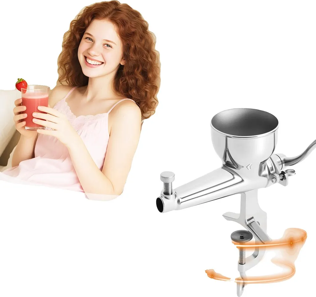 Extracteur de jus manuel multifonction en inox pour fruits et herbes
