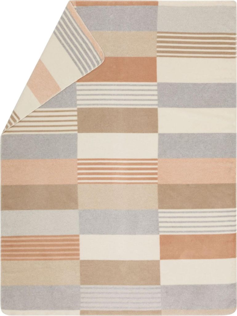 Kuscheldecke Kästchen/Streifen Farbe Kork 150x200cm von Produktbild 