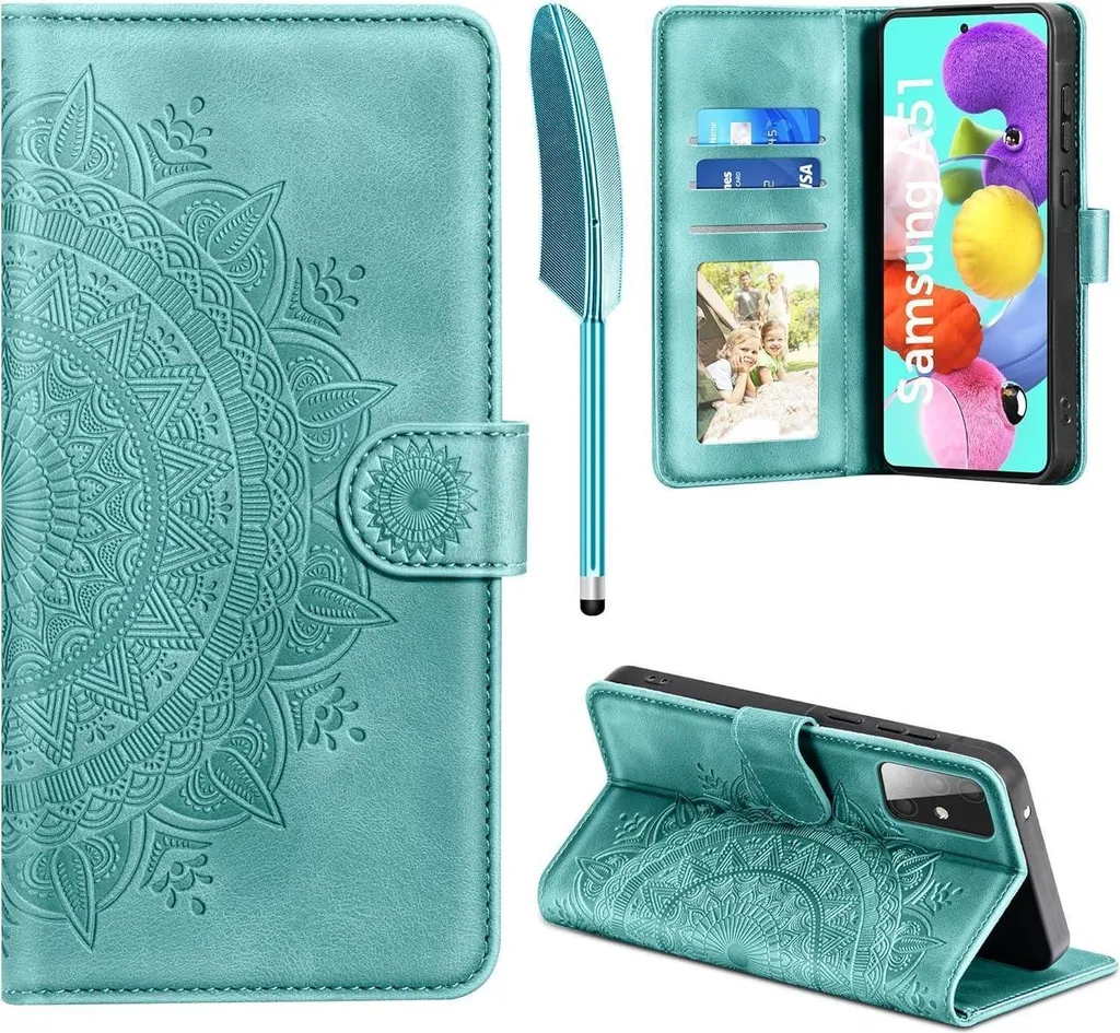 Protection Samsung Galaxy A51 : Housse Portefeuille Verte pour Mobilité