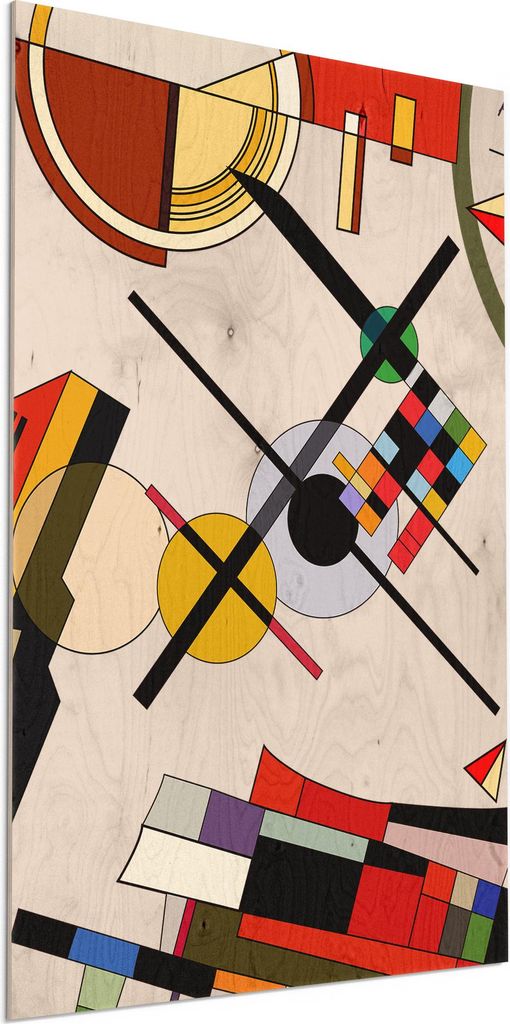 DEQORI Holzbild 60x90 cm 'Bauhaus Rhythmen' Bild auf Holz Wandbild Kunstdruck nachhaltig