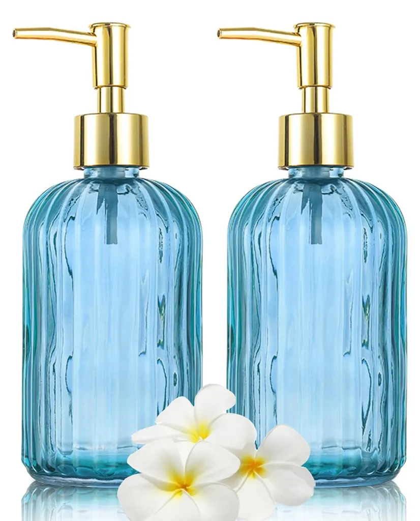 Distributeur de savon rechargeable 400ml en verre avec pompe précise