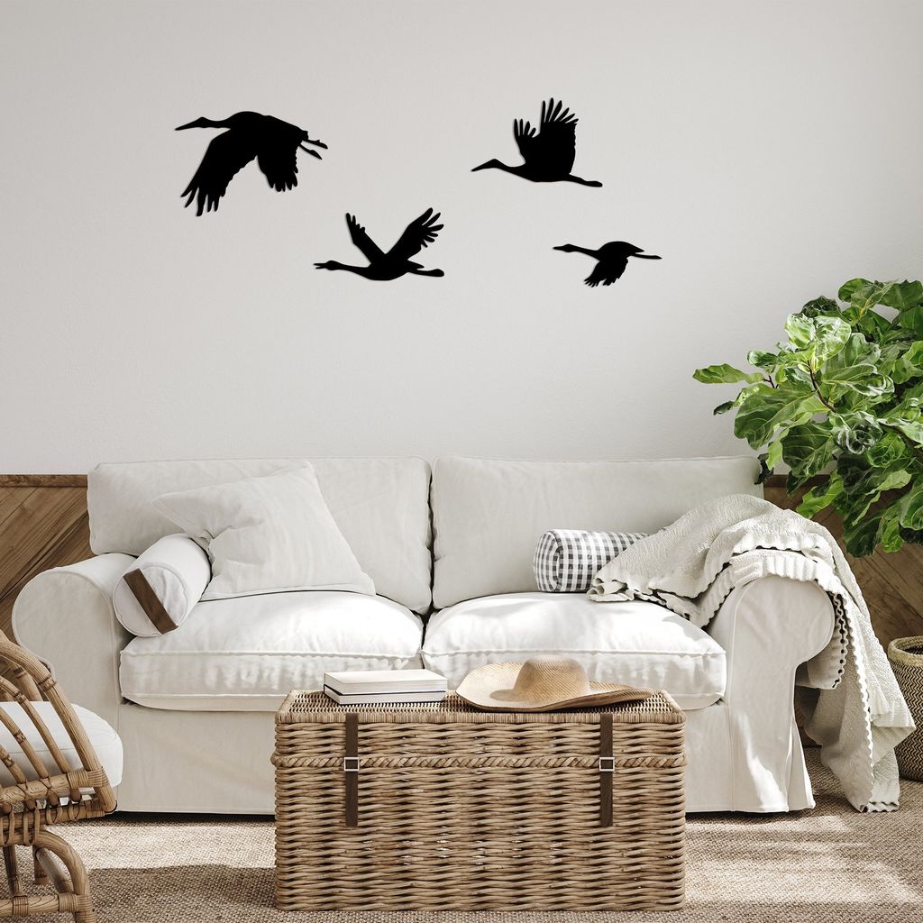 Wallity, Stork- SKL2531, Schwarz, Sonstige WohnNachbildungationen, 30 x 20 cm, 100% Metall (Dicke: 1