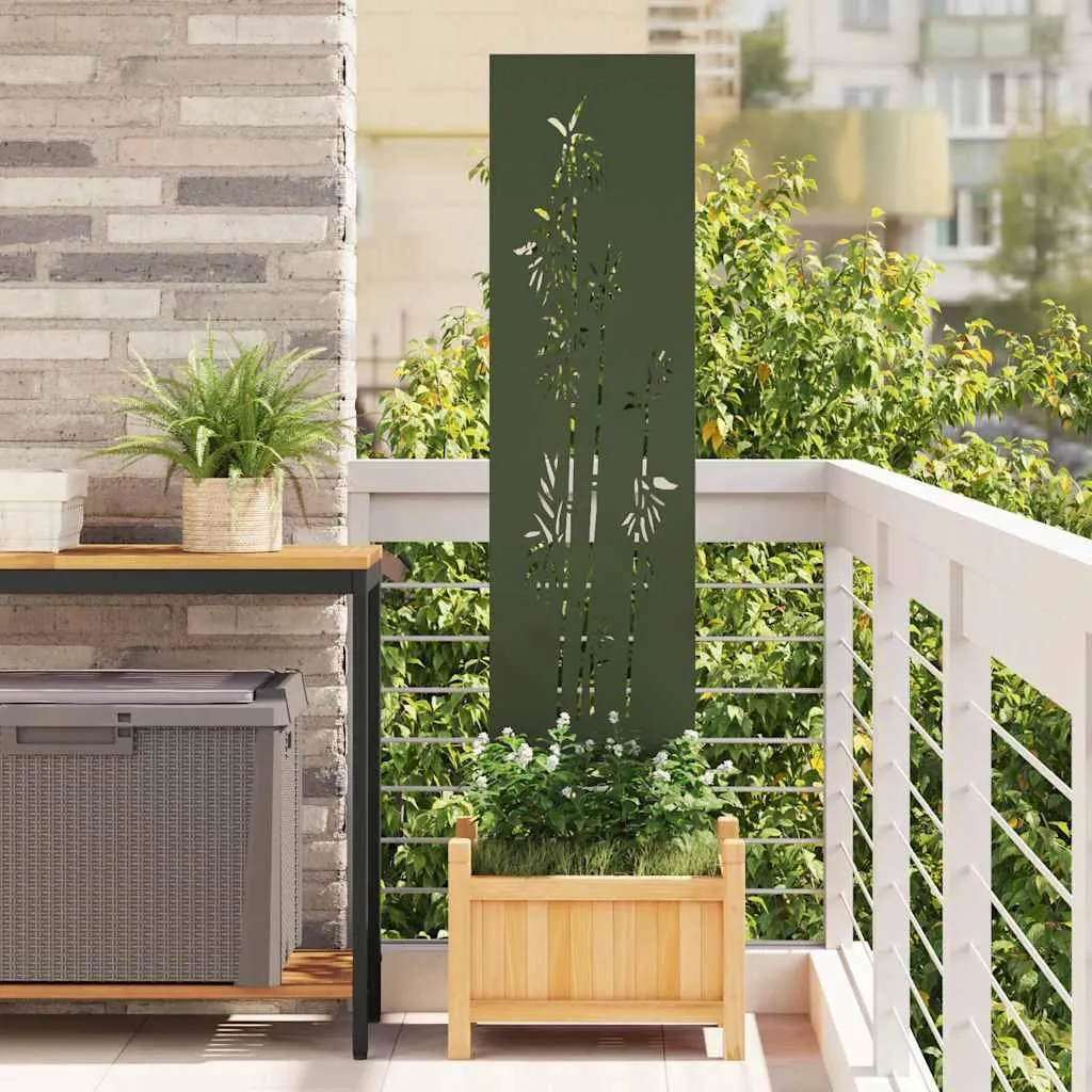 Separé Esterno Design Floreale 32x140cm Verde Oliva | Stampe su Tela