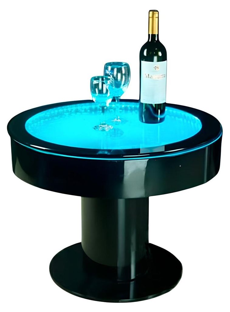 Runder Tisch Bar Rund Tische LED Wasser Spiel Beleuchtet LED Möbel 60 Stehtisch