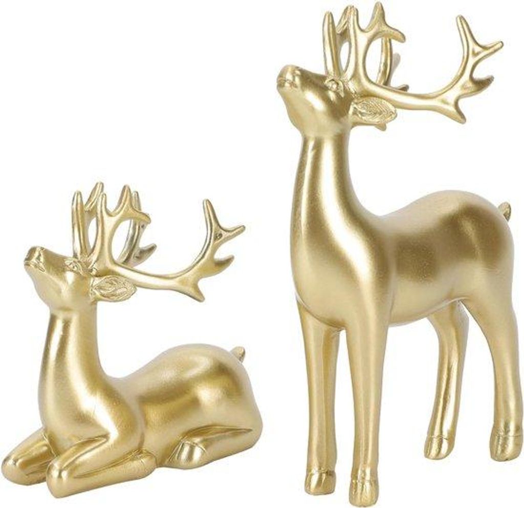 Gelbe Kerst Rendierfiguren für Wohnkultur - Indoor Dekoration für Wohnzimmer - Schlafzimmer - Büro - Holz - Geschenk für Ihre Mutter