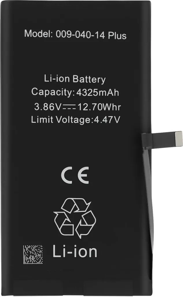Batterie iPhone 14 Plus Clappio 4325mAh avec Puce TI Intégrée Noir