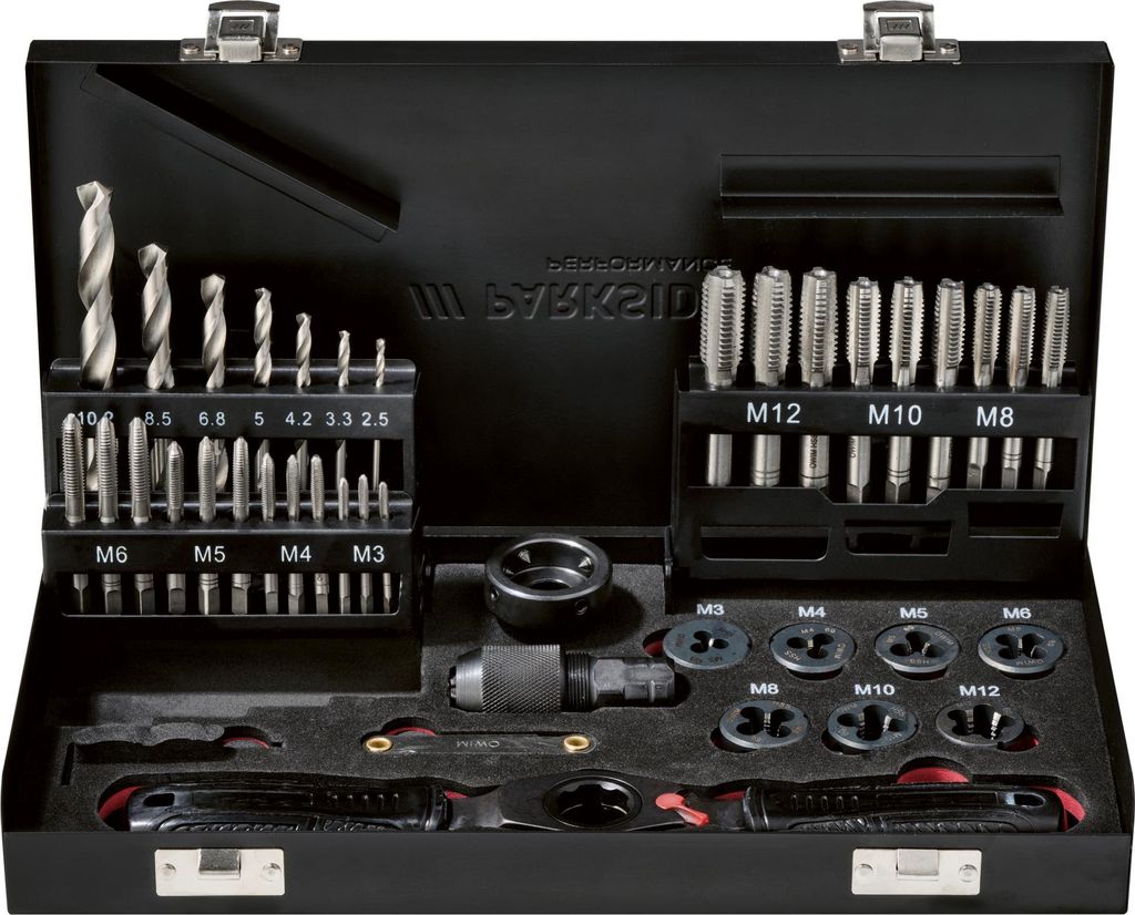 PARKSIDE PERFORMANCE Gewindebohrer-Schneideisen-Set, 40-teilig