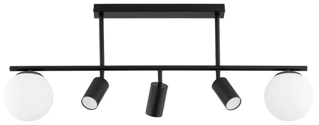 Plafonnier design 5 spots ESKA noir et blanc en métal pour salon moderne
